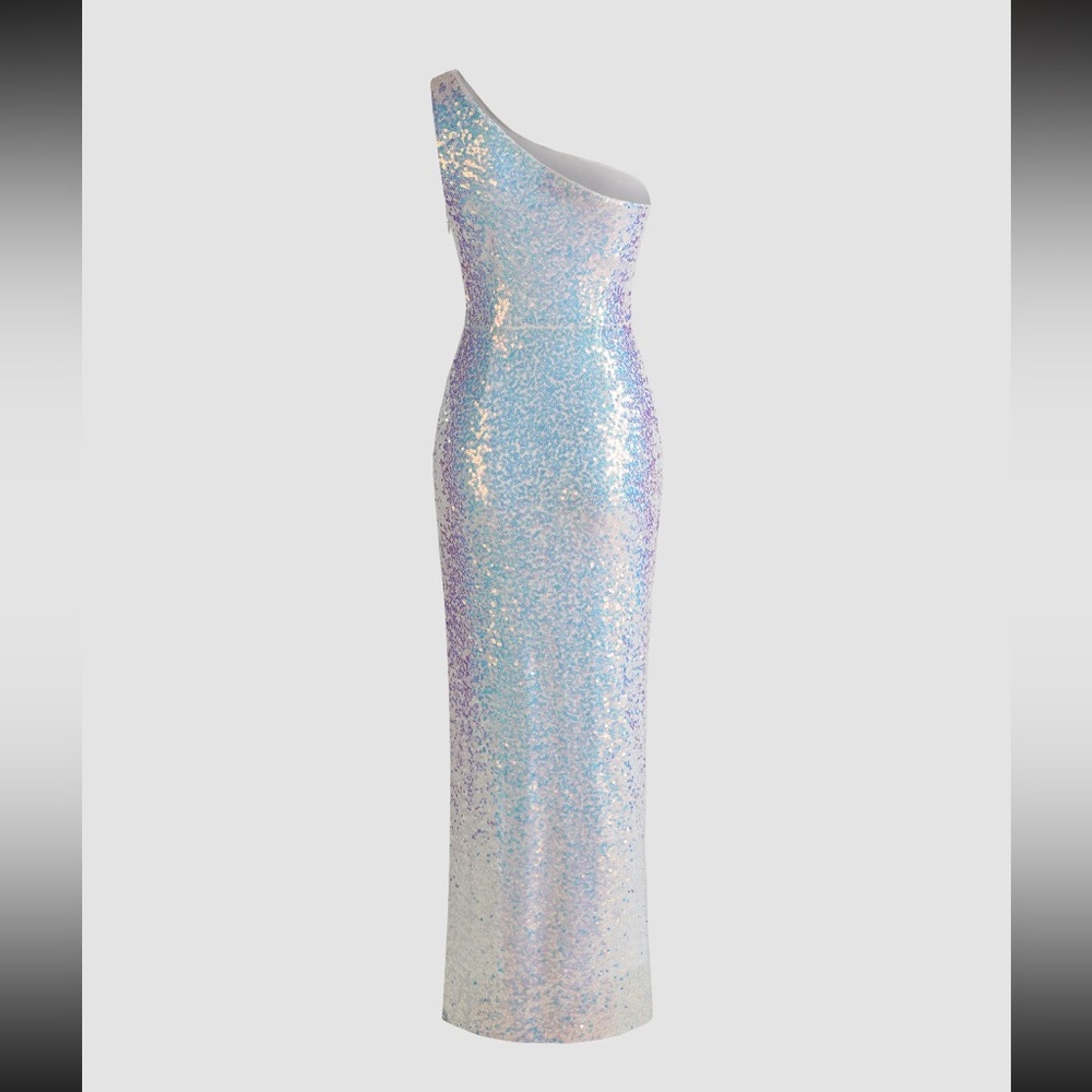 Sequin, asymmetrical dress